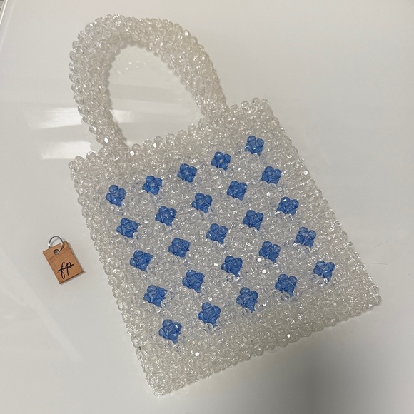 Crystal Beaded Handbag with Blue Accents - Picture 5 of 9
